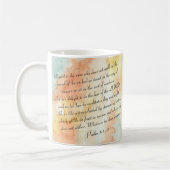 Psalm 1 Gesegnetes Wasserfarben-Skript Kaffeetasse (Links)