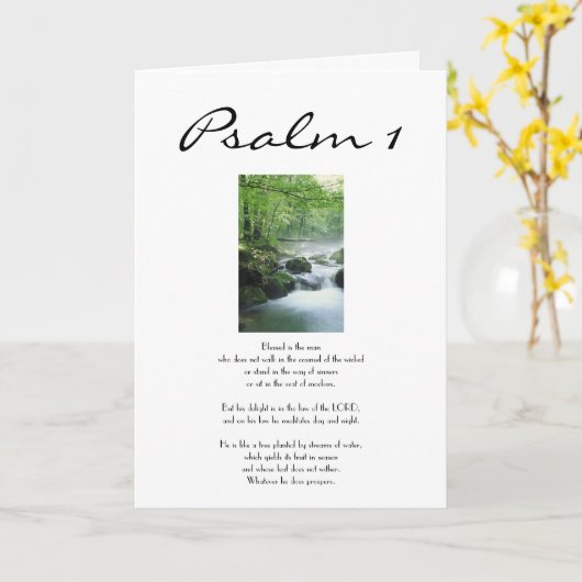 Psalm 1 - Happy Birthday Karte (Gelbe Blume)