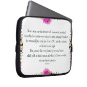 Psalm 1, Im Gesetz des Herrn, Lila Blume Grenze Laptopschutzhülle (Vorne Rechts)