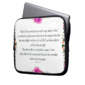 Psalm 1, Im Gesetz des Herrn, Lila Blume Grenze Laptopschutzhülle (Vorderseite Links)