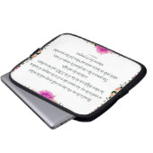 Psalm 1, Im Gesetz des Herrn, Lila Blume Grenze Laptopschutzhülle (Vorne Knopf)