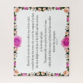 Psalm 1, Im Gesetz des Herrn, Lila Blume Grenze Puzzle (Vertikal)