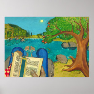 Psalm 1 in der hebräischen Bibel jüdische Christli Poster