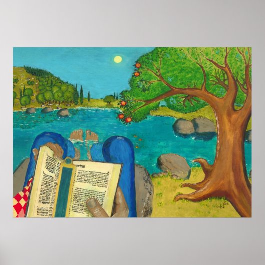 Psalm 1 in der hebräischen Bibel jüdische Christli Poster (Vorne)