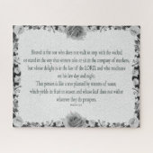 Psalm 1, kein Schritt zu Fuß schlecht, Öl Schwarz  Puzzle (Horizontal)