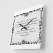 Psalm 1, kein Schritt zu Fuß schlecht, Öl Schwarz Quadratische Wanduhr (Winkel)