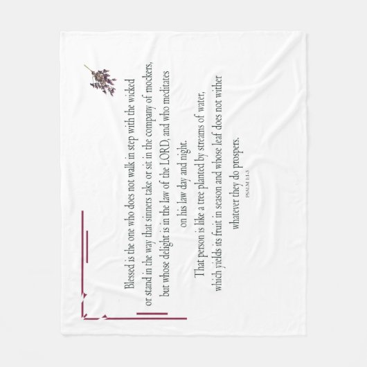Psalm 1 Kunstweg der Gerechtigkeit Fleecedecke (Vorderseite)