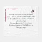 Psalm 1 Kunstweg der Gerechtigkeit Fleecedecke (Vorderseite (Horizontal))