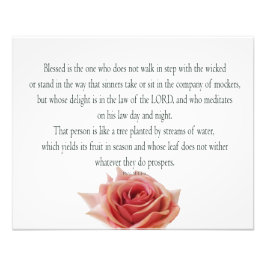 Psalm 1, Law day and Night, Streams of Waters, Fotodruck