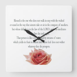 Psalm 1, Law day and Night, Streams of Waters, Quadratische Wanduhr