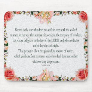 Psalm 1, Lilienöl floral, nicht in den Wickern lau Mousepad