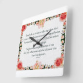 Psalm 1, Lilienöl floral, nicht in den Wickern lau Quadratische Wanduhr (Winkel)