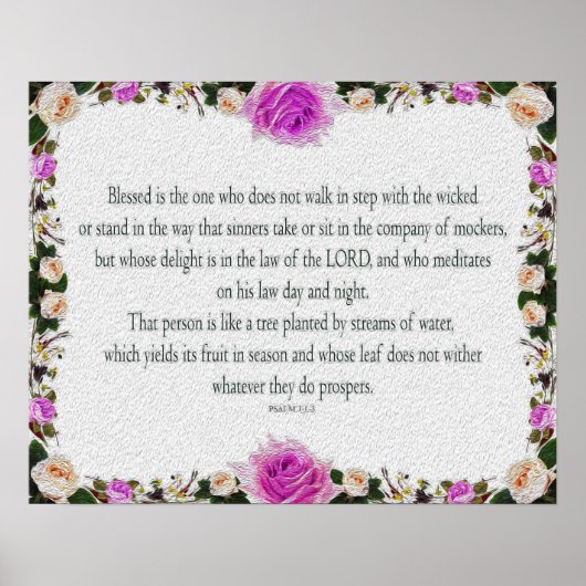 Psalm 1, Ölfarbe Lila Poster (Vorne)