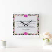 Psalm 1, Ölfarbe Lila Quadratische Wanduhr (Zuhause)