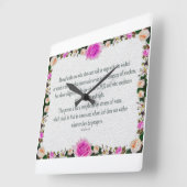 Psalm 1, Ölfarbe Lila Quadratische Wanduhr (Winkel)