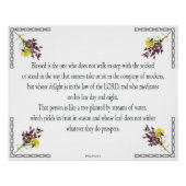 Psalm 1, rosa Gelbe Blume, gesegnet Poster (Vorderseite)