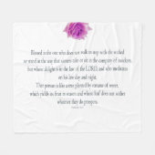 Psalm 1 Schrift Kunst - Gesegnet und gerecht Fleecedecke (Vorderseite (Horizontal))