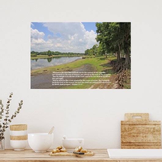 Psalm 1 Scripture Poster (horizontale Ansicht) (Küche)