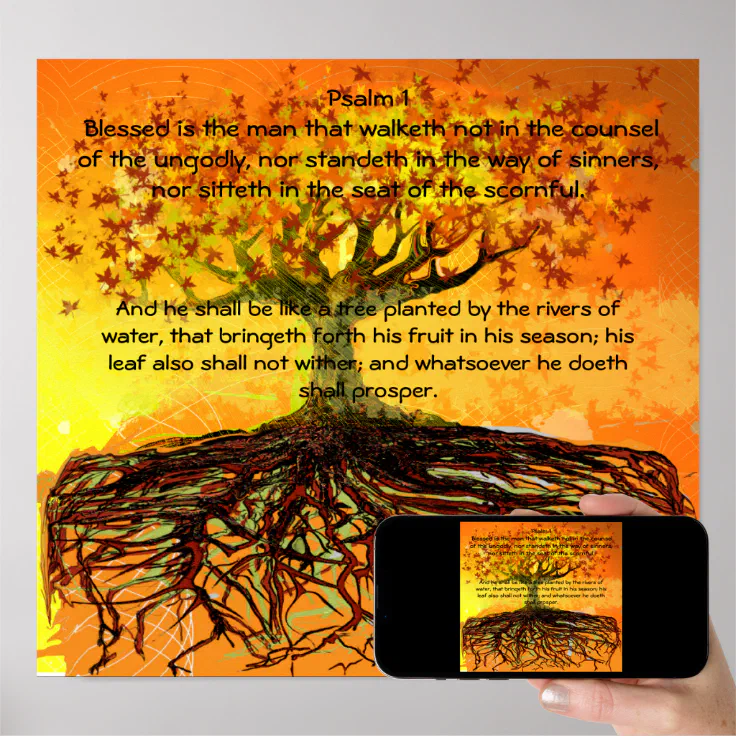 Psalm 1 Selig ist der Mann, der läuft Poster Zazzle.de
