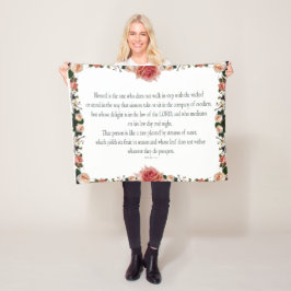 Psalm 1 with Flower Borders Fleecedecke