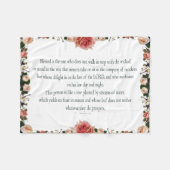 Psalm 1 with Flower Borders Fleecedecke (Vorderseite (Horizontal))