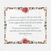Psalm 1 with Flower Borders Fleecedecke (Vorderseite (Horizontal))