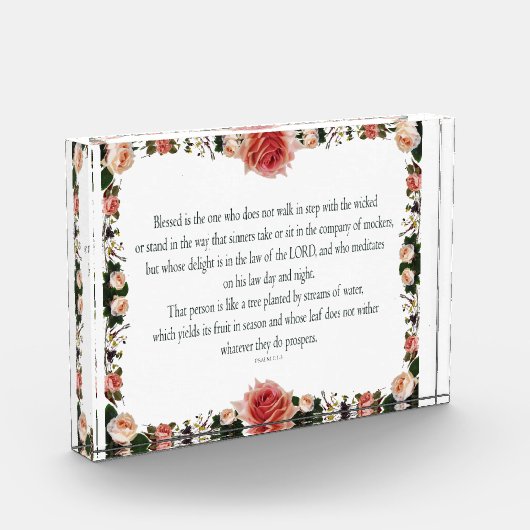 Psalm 1 with Flower Borders Fotoblock (Links)