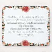 Psalm 1 with Flower Borders Mousepad (Vorne)