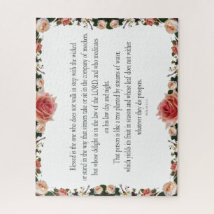 Psalm 1 with Flower Borders Puzzle