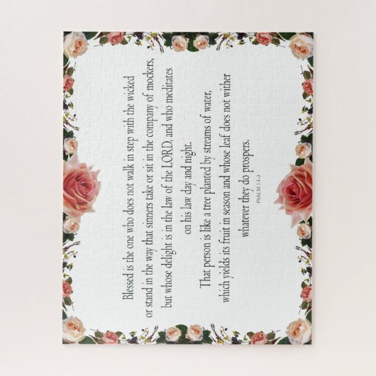Psalm 1 with Flower Borders Puzzle (Vertikal)