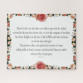 Psalm 1 with Flower Borders Puzzle (Horizontal)