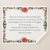 Psalm 1 with Flower Borders Sherpadecke (Vorderseite (Horizontal))