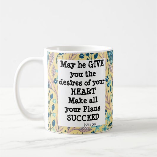 Psalm 20:4 Foto Tochter Abschluss Kaffee Tasse (Links)