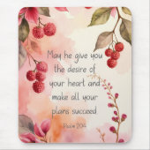 Psalm 20:4 Wunsch deines Herzens Bibelstelle | Flo Mousepad (Vorne)