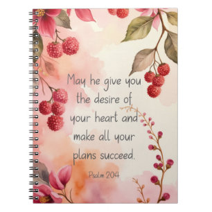 Psalm 20:4 Wunsch deines Herzens Bibelstelle Flo Notizblock