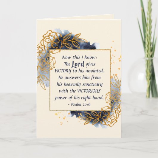 Psalm 20:6 Der Herr gibt Seinem Androinierten den Karte (Vorderseite)