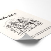 Psalm 20:7 Reiten auf dem Schwarzen und Weißen Rei Poster (Ecke)