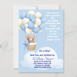 Psalm 21:6 Boy Baby Shower Invitation Magneteinladung