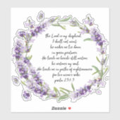 Psalm 23: 1-3 Aufkleber (Blatt)