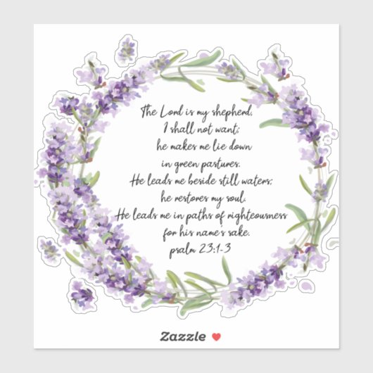 Psalm 23: 1-3 Aufkleber (Blatt)
