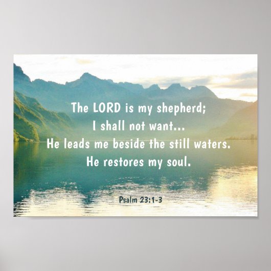 Psalm 23 1-3 Der Herr ist mein Hirte Poster (Vorne)