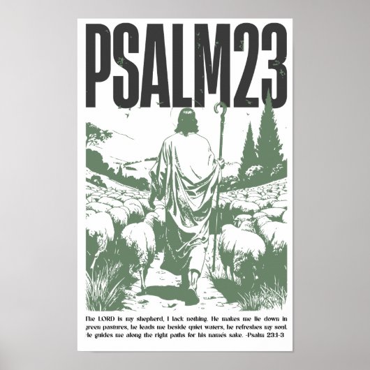 Psalm 23:1-3 „Der Herr ist mein Hirte“ Poster (Vorne)