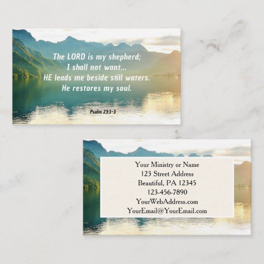 Psalm 23 1-3 Der Herr ist mein Hirte Visitenkarte (Vorne/Hinten)