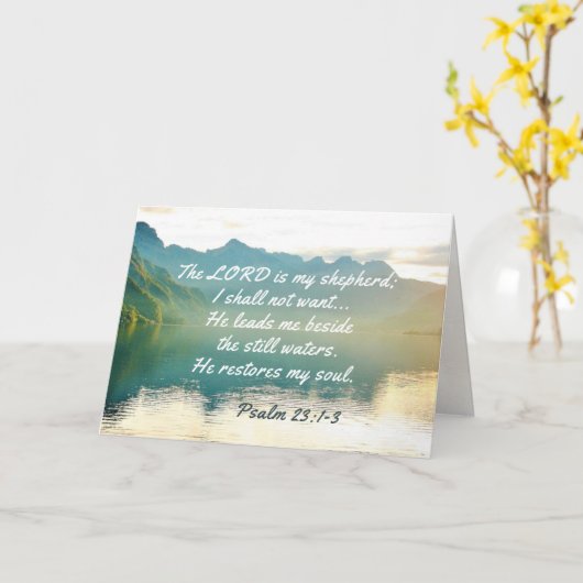 Psalm 23 1-3 Er führt mich neben noch Wasser Karte (Gelbe Blume)