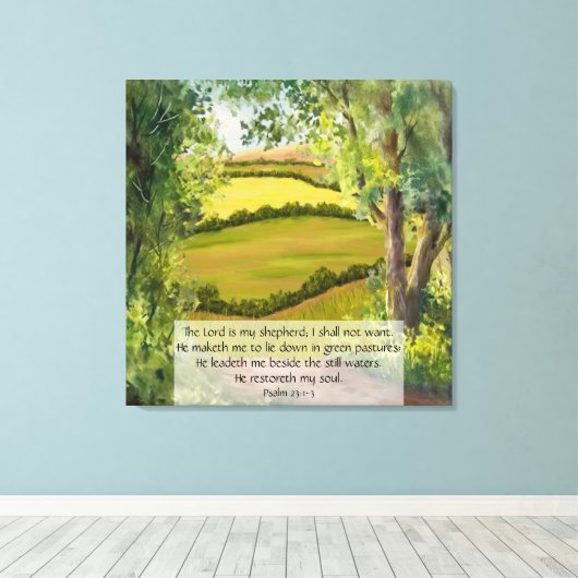 Psalm 23:1-3 leinwanddruck (Insitu (Holzboden))