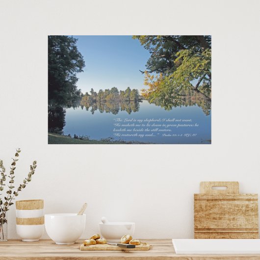 Psalm 23:1-3 Schrift Drucken Poster (Küche)