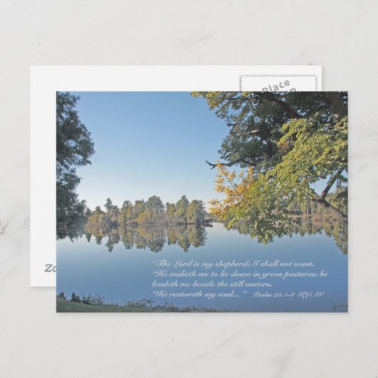 Psalm 23:1-3 Schrift Postkarte (Vorne/Hinten)