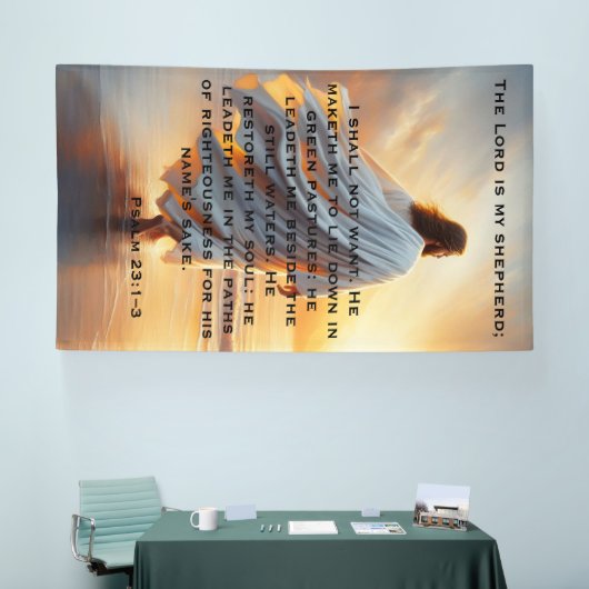 Psalm 23:1–3 Tranquil Walk with God Design Banner (Messe)