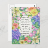 Psalm 23:1-3 und Blume Postkarte (Vorne/Hinten)