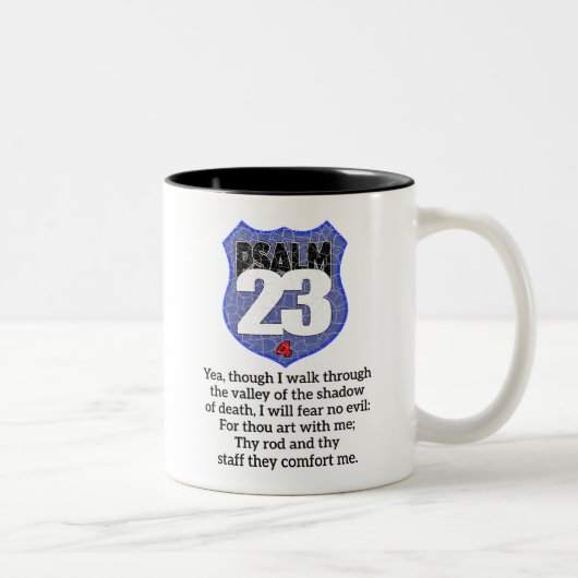 Psalm 23 1:4 Der Herr ist mein Hirte Zweifarbige Tasse (Rechts)